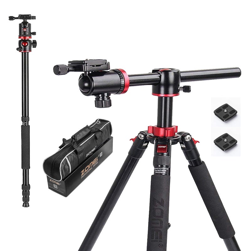 ZOMEi 75'' Tripod,Camera Tripod for DSLR,Ball Head Tripod Professional Tripods 4 Section Horizontal Tripod with 360 Degree Ball Head Plate for Canon DSLR DV Scope Camcorder and Projector - Image 1
